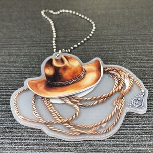 Cowboy Lover Acrylic Hat Whip Hanging Western Multifunction Chain Car Decal